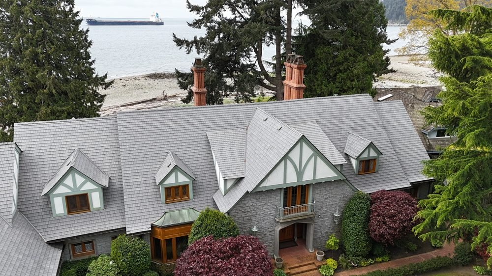 Composite shake roof on a waterfront estate